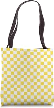 【PORTERNA】Twit check tote bag Amazon.com: Brown Checkered Checkerboard Trendy Tote Bag